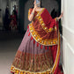 Lorenvalley Fashion Tasar Silk Kashmiri Print With Foil Print And Original Mirror Gamthi work Lehenga Choli with Dupatta - Swadesiicart