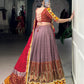 Lorenvalley Fashion Tasar Silk Kashmiri Print With Foil Print And Original Mirror Gamthi work Lehenga Choli with Dupatta - Swadesiicart