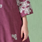 Myshka Women's Embroidered Calf Length Mauve Kurta With Palazzo - Swadesiicart