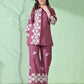 Myshka Women's Floral Embroidered Pink Tunic with Trouser - Swadesiicart