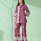 Myshka Women's Floral Embroidered Pink Tunic with Trouser - Swadesiicart