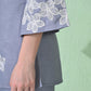 Myshka Women's Floral Embroidered SkyBlue Tunic with Trouser - Swadesiicart