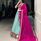 Lorenvalley Seagreen Pure Rayon Embossed Design Lace Touch Up Lehenga Choli with Dupatta | Swadesiicart