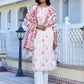 Vaasva Women's Cream Chocolate Linen Digital Printed Suit Set | Swadesiicart