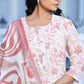 Vaasva Women's Cream Chocolate Linen Digital Printed Suit Set | Swadesiicart