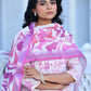 Vaasva Women's Cream Purple Linen Digital Printed Suit Set | Swadesiicart