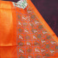 Shades of Cream And Orange Colour Blouse Patola Design Semi Chanderi Saree By Gayathri Reddy Designer Studio | Swadesiicart