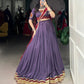 Lorenvalley Mauve Pure Rayon Embossed Design With Sequins Lace Border Lehenga Choli with Dupatta | Swadesiicart