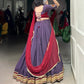 Lorenvalley Mauve Pure Rayon Embossed Design With Sequins Lace Border Lehenga Choli with Dupatta | Swadesiicart