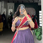 Lorenvalley Mauve Pure Rayon Embossed Design With Sequins Lace Border Lehenga Choli with Dupatta | Swadesiicart