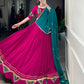 Lorenvalley Fashion Pink Pure Rayon Gamthi Work With Embossed Design And Lace Touch Up Lehenga Choli with Dupatta | Swadesiicart