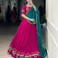 Lorenvalley Fashion Pink Pure Rayon Gamthi Work With Embossed Design And Lace Touch Up Lehenga Choli with Dupatta | Swadesiicart