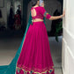 Lorenvalley Fashion Pink Pure Rayon Gamthi Work With Embossed Design And Lace Touch Up Lehenga Choli with Dupatta | Swadesiicart