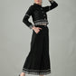 Myshka Women Black Embroidered Co-Ord Set - Swadesiicart