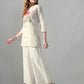Myshka Women Off White Multicolor Thread Embroidered Co-Ord Set - Swadesiicart