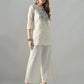 Myshka Women Off White Multicolor Thread Embroidered Co-Ord Set - Swadesiicart
