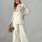 Myshka Women Off White Multicolor Thread Embroidered Co-Ord Set - Swadesiicart