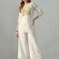 Myshka Women Off White Multicolor Thread Embroidered Co-Ord Set - Swadesiicart