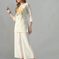 Myshka Women Off White Multicolor Thread Embroidered Co-Ord Set - Swadesiicart