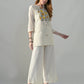 Myshka Women Off White Multicolor Thread Embroidered Co-Ord Set - Swadesiicart