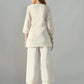 Myshka Women Off White Multicolor Thread Embroidered Co-Ord Set - Swadesiicart