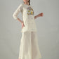 Myshka Women Off White Multicolor Thread Embroidered Co-Ord Set - Swadesiicart