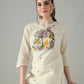 Myshka Women Off White Multicolor Thread Embroidered Co-Ord Set - Swadesiicart