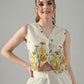 Myshka Women Off White Multicolor Thread Embroidered Co-Ord Set - Swadesiicart