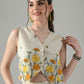 Myshka Women Off White Multicolor Thread Embroidered Co-Ord Set - Swadesiicart