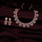 Tehzeeb Creations Baby Pink Colour Sparkle Stone Studded Necklace With Earrings - Swadesiicart