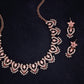 Tehzeeb Creations Baby Pink Colour Sparkle Stone Studded Necklace With Earrings - Swadesiicart