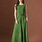 Myshka Women Green Pure Cotton Sleeveless Schiffli Top with Flared Trouser - Swadesiicart