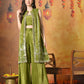 Myshka Women Green Viscose Strap Crop Top Sleeveless Jacket with Flared Trouser - Swadesiicart