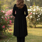 Myshka Women Black Velvet Embroidered Full Sleeve Kurta With Trouser - Swadesiicart