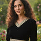 Myshka Women Black Velvet Peplum Top with Belt & Trouser Co-ord Set - Swadesiicart