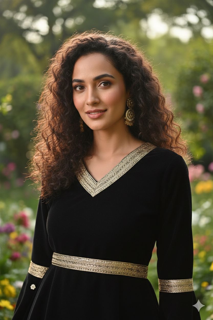 Myshka Women Black Velvet Peplum Top with Belt & Trouser Co-ord Set - Swadesiicart