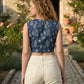 Myshka Women Blue Cotton Embroidered Sleeveless Top - Swadesiicart