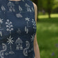 Myshka Women Blue Cotton Embroidered Sleeveless Top - Swadesiicart