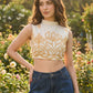 Myshka Women Off White Thread Embroidered Halter Neck Saree Blouse - Swadesiicart