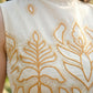 Myshka Women Off White Thread Embroidered Halter Neck Saree Blouse - Swadesiicart