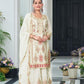 Anaita Off White Heavy Chinon With Embroidery Readymade Sharara Suit