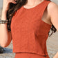 Myshka Girls Rust Pure Cotton Sleeveless Schiffli Top and Flared Skirt - Swadesiicart
