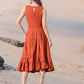 Myshka Girls Rust Pure Cotton Sleeveless Schiffli Top and Flared Skirt - Swadesiicart