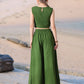 Myshka Girls Green Pure Cotton Sleeveless Schiffli Top with Flared Trouser - Swadesiicart