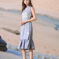 Myshka Girls Linen Cotton Embroidered Maxi Dress - Swadesiicart