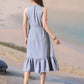 Myshka Girls Linen Cotton Embroidered Maxi Dress - Swadesiicart
