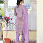 Vaasva Women's Lavender Viscose Tissue Digital Printed Suit Set | Swadesiicart