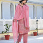 Vaasva Women's Pink Viscose Tissue Digital Printed Suit Set | Swadesiicart