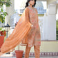 Vaasva Women's Rust Viscose Tissue Digital Printed Suit Set | Swadesiicart