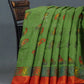 Parrot Green Colour With Orange Blouse Cotton Brasso Saree By Gayathri Reddy Designer Studio | Swadesiicart